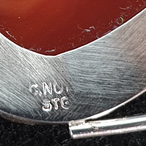 One-of-a-Kind Vintage Natural Banded Red Druzy Agate Sterling Silver Pendant - Picture 10 of 12